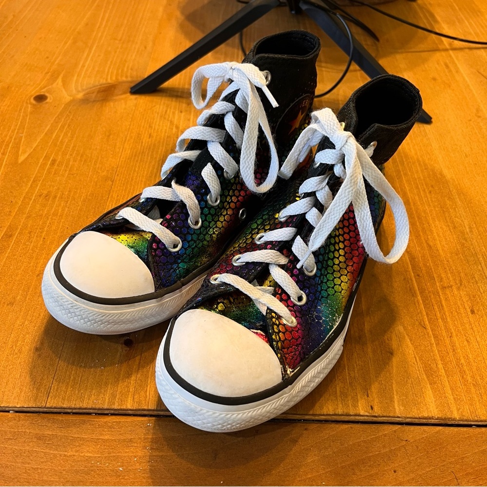 Converse kids girls chuck Taylor all stars rainbow kaleidoscope sneakers 2
